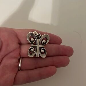 *Rare* Retired James Avery Butterfly Cross Resurrection Pendant for Necklace